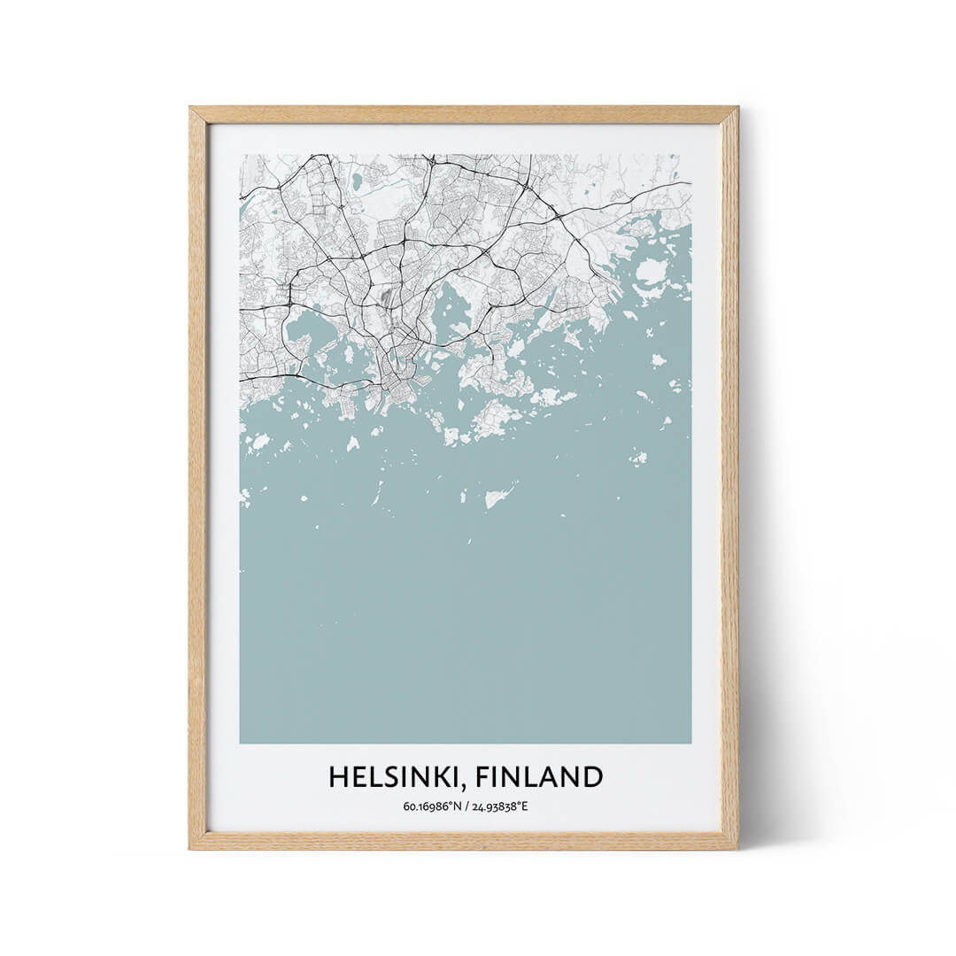 Helsinki city map poster