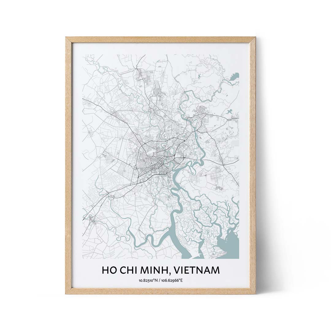 Póster del mapa de Ho Chi Minh