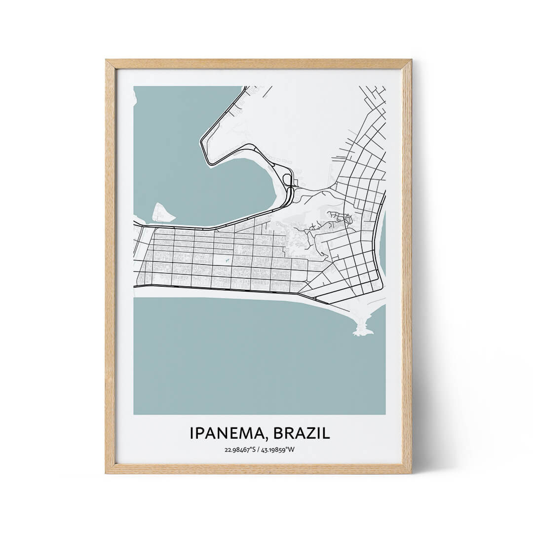 Affiche du plan de la ville d'Ipanema