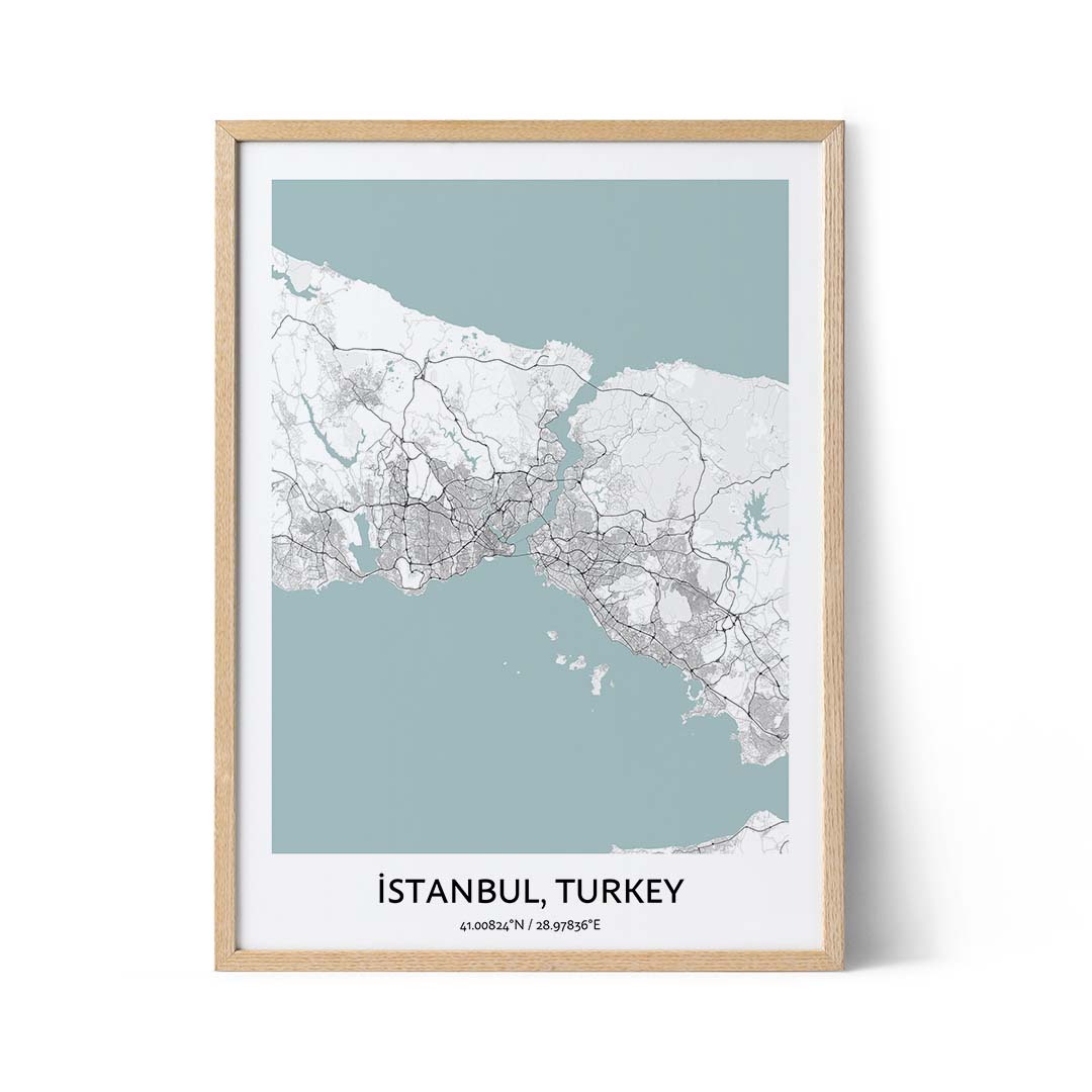 Istanbul city map poster