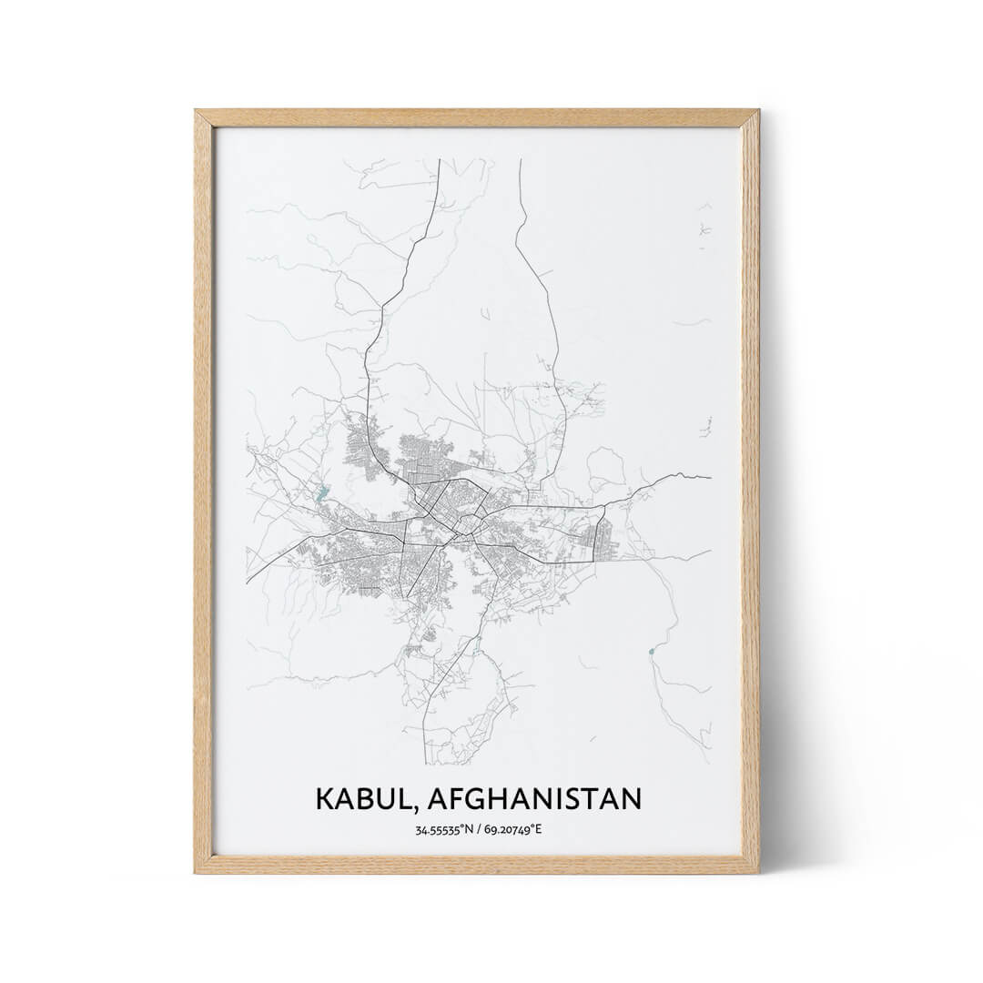 Kabul city map poster