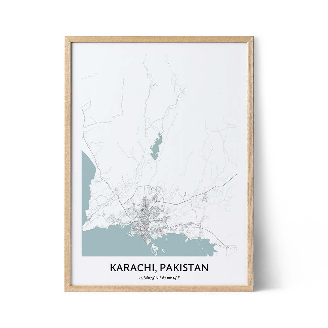 Karachi city map poster