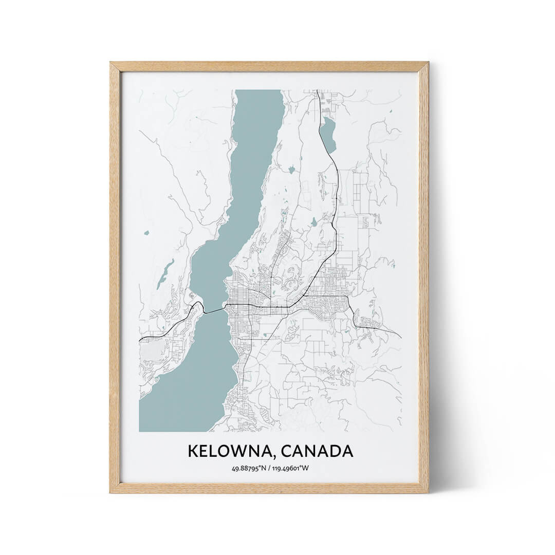 Kelowna city map poster