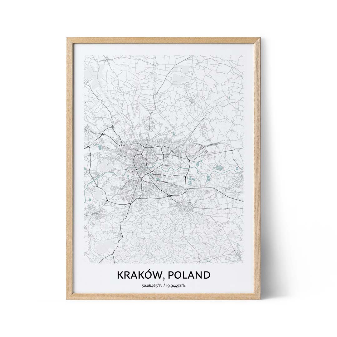 Krakau Stadtplan Poster