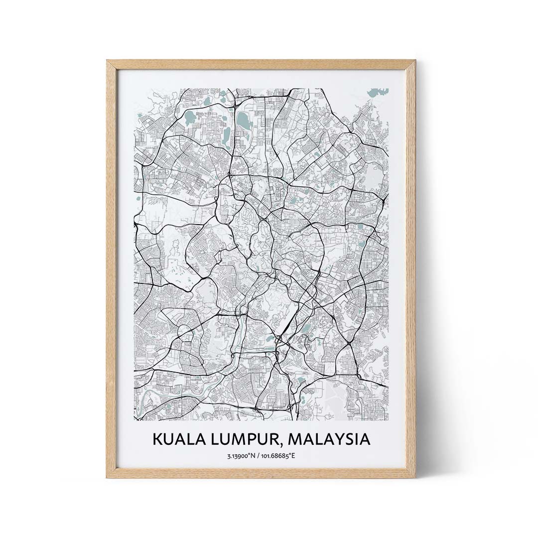 Kuala Lumpur city map poster