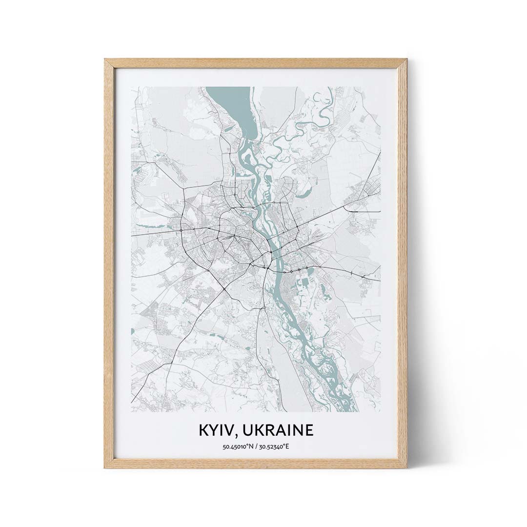 Kyiv city map poster