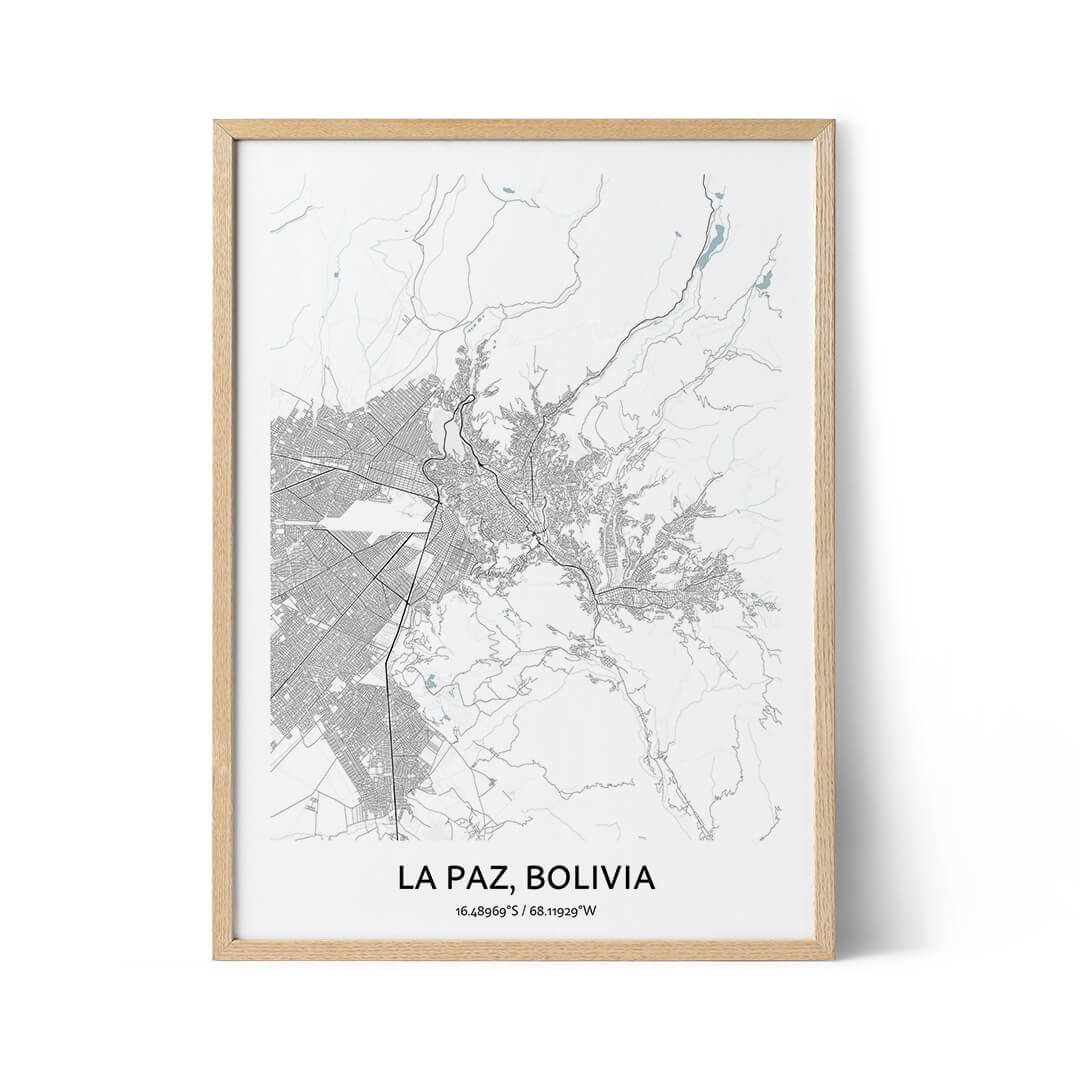 La Paz city map poster