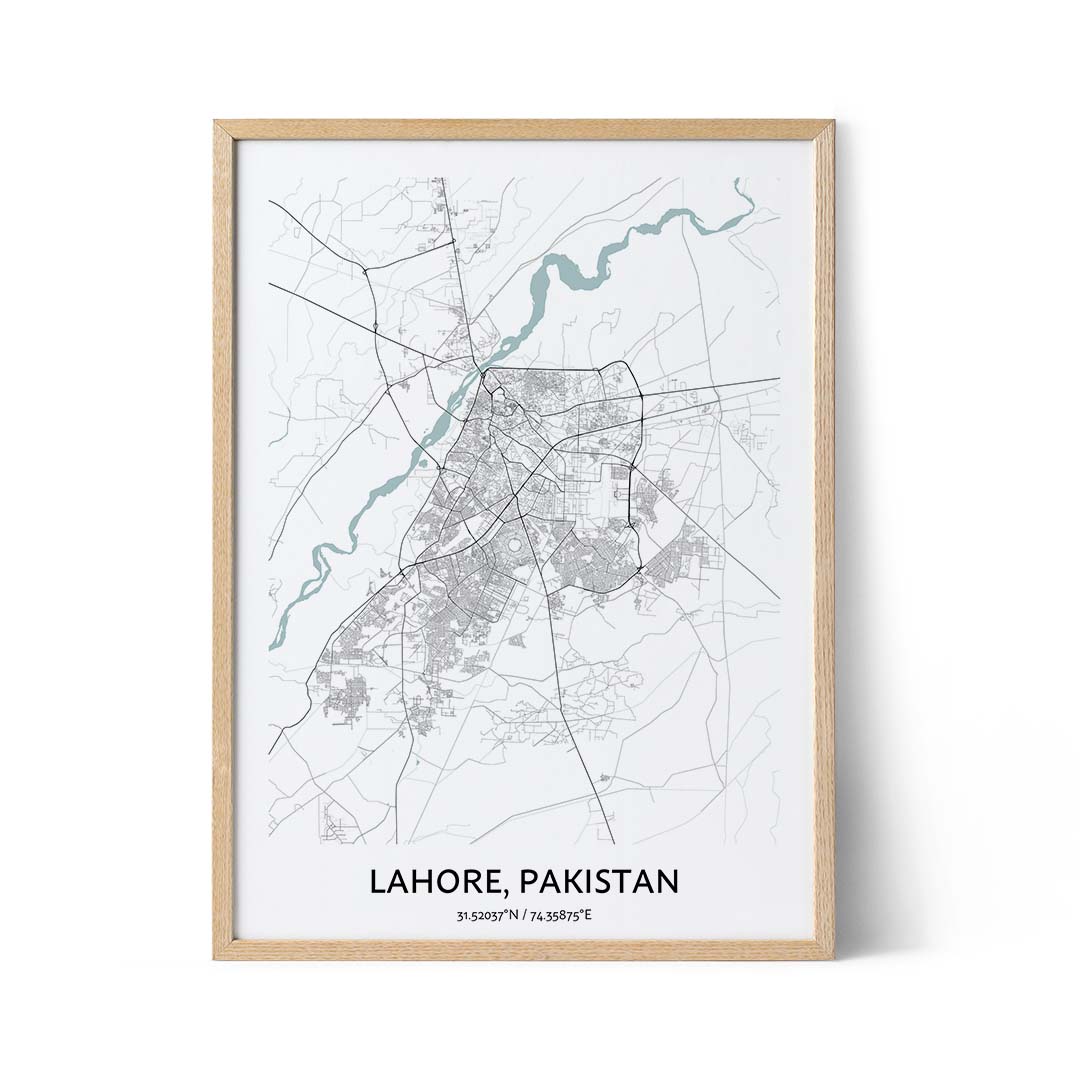 Lahore city map poster