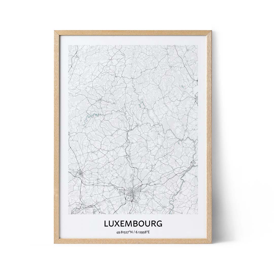 Affiche du plan de la ville de Luxembourg