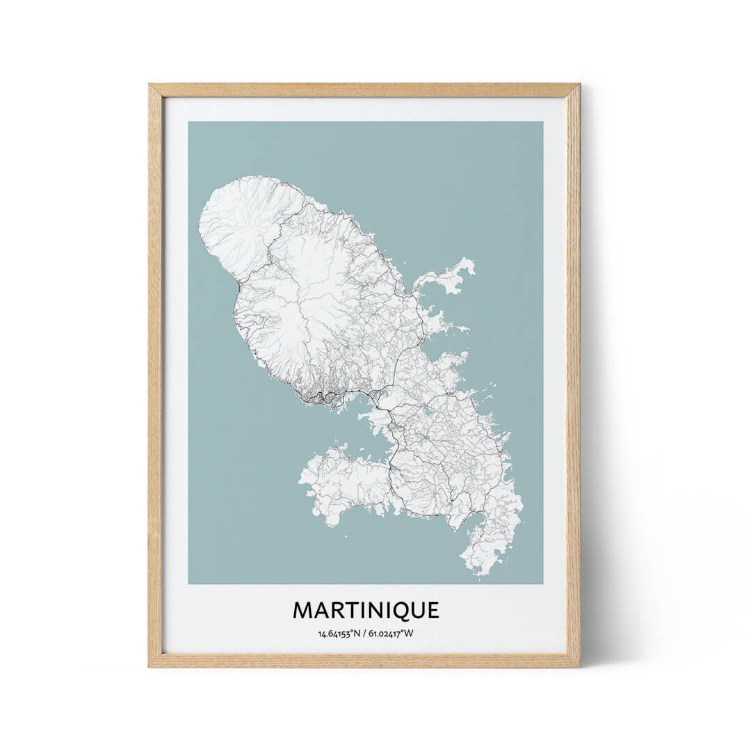 Affiche du plan de la ville de Martinique