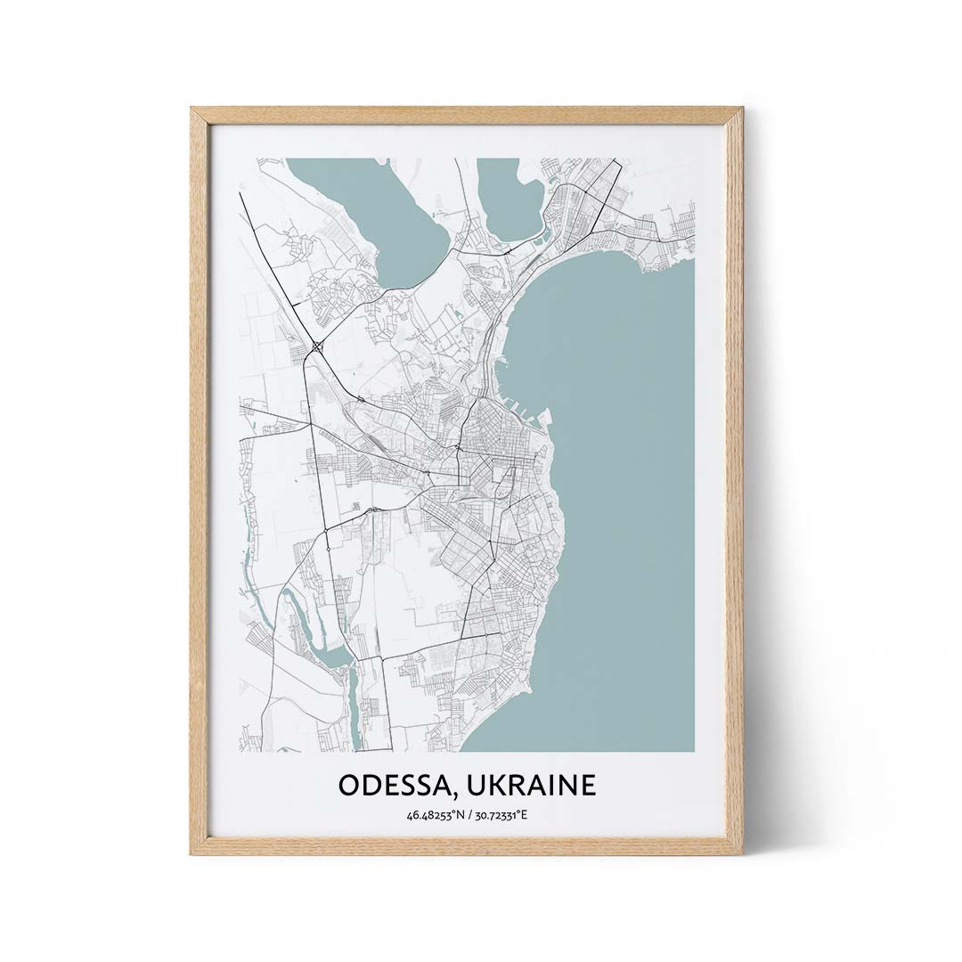 Affiche du plan de la ville d'Odessa