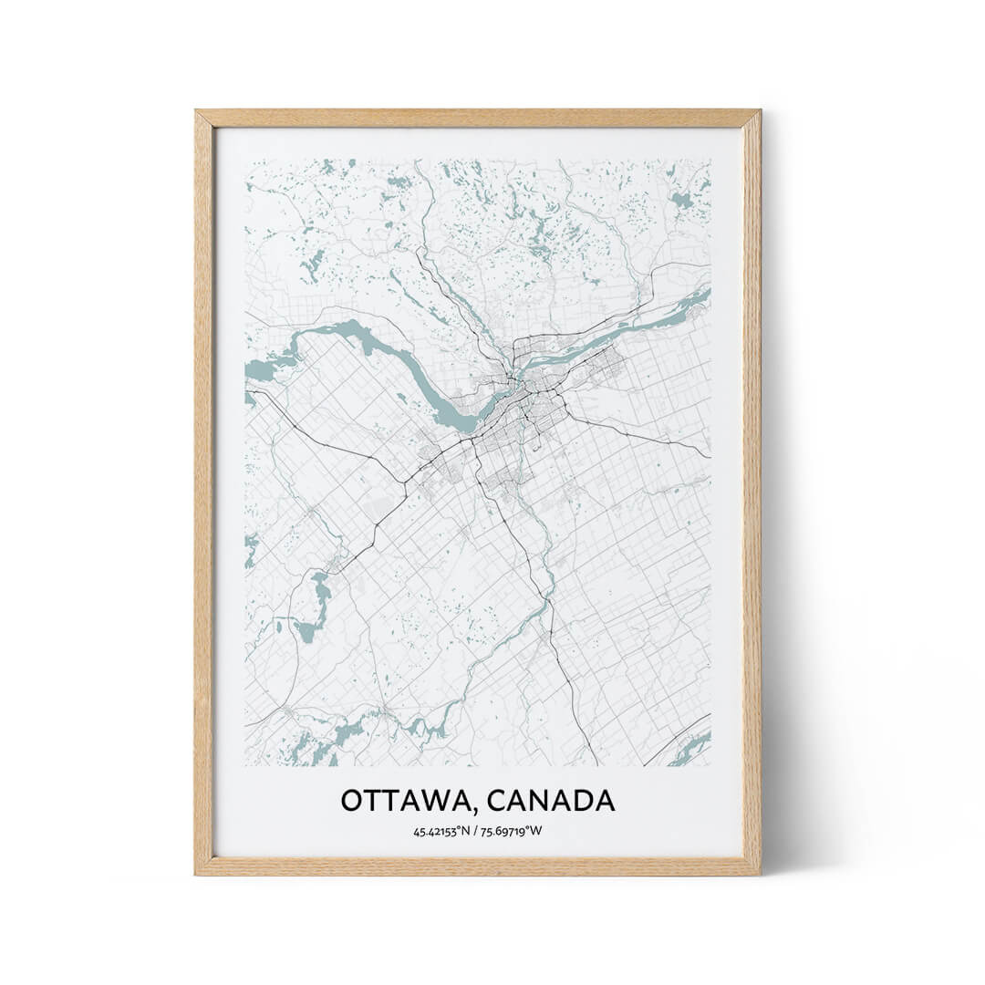 Affiche de la carte de la ville d'Ottawa