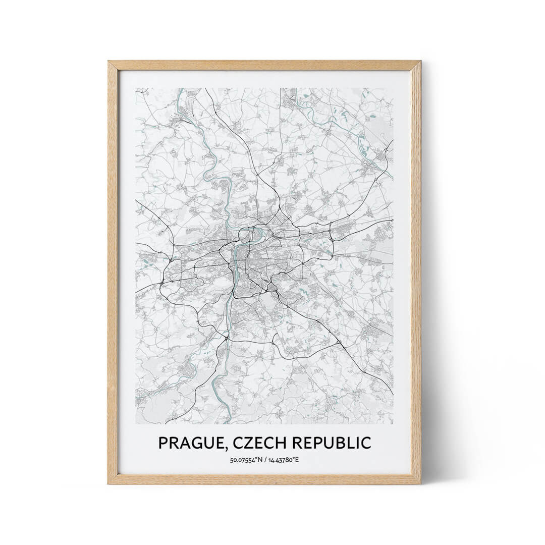 Prague city map poster