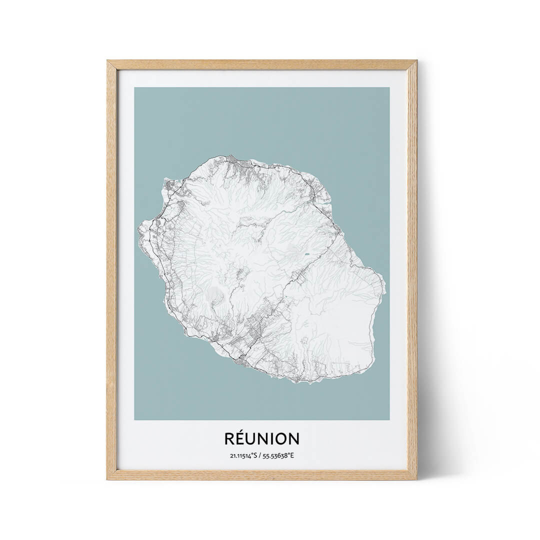 Affiche du plan de la ville de La Réunion