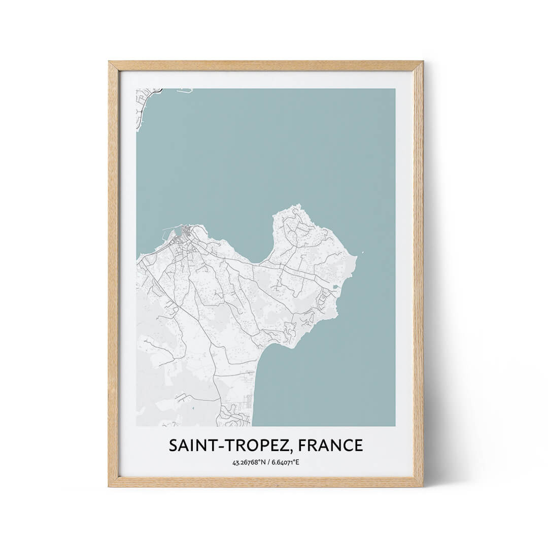 Affiche du plan de la ville de Saint-Tropez