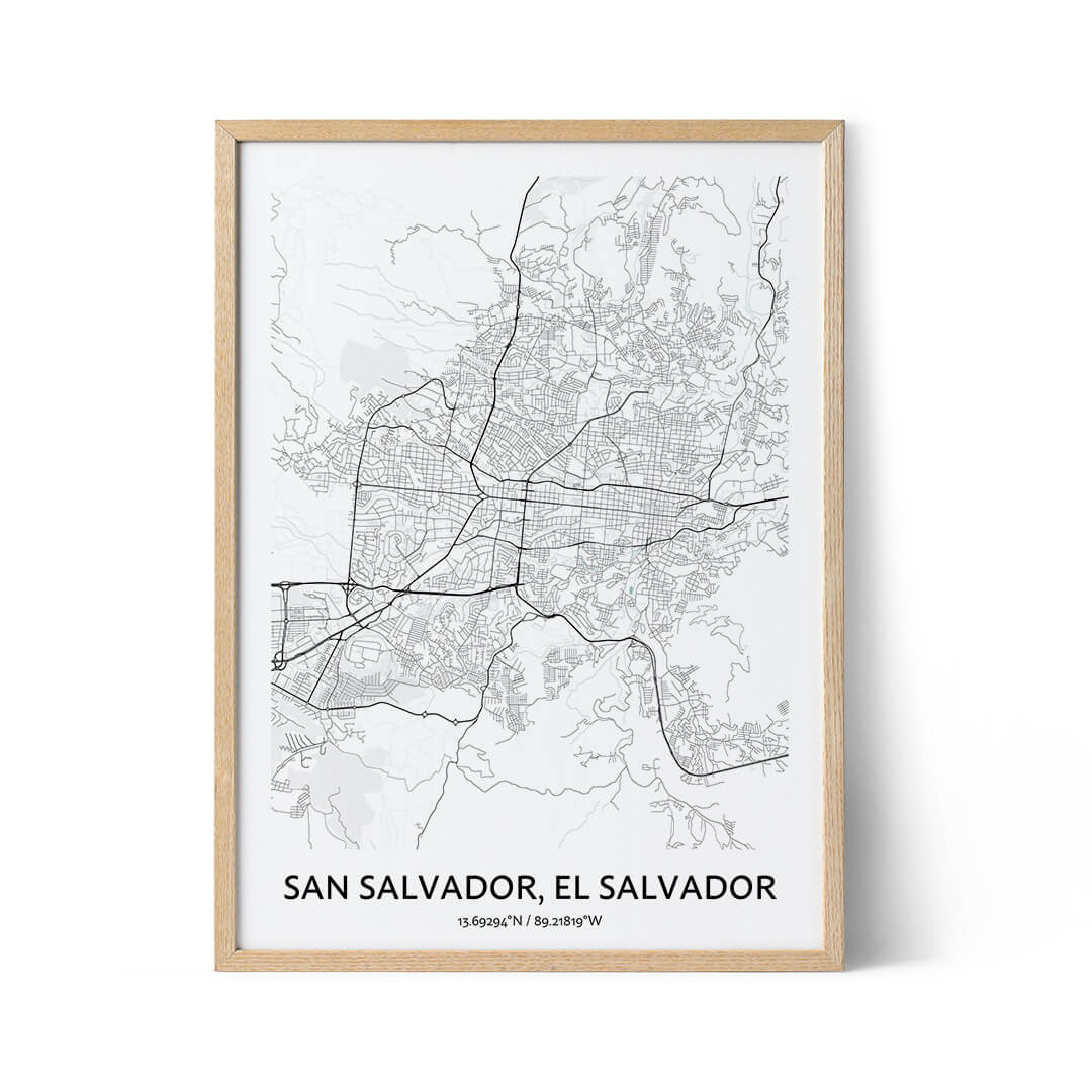 Affiche du plan de la ville de San Salvador