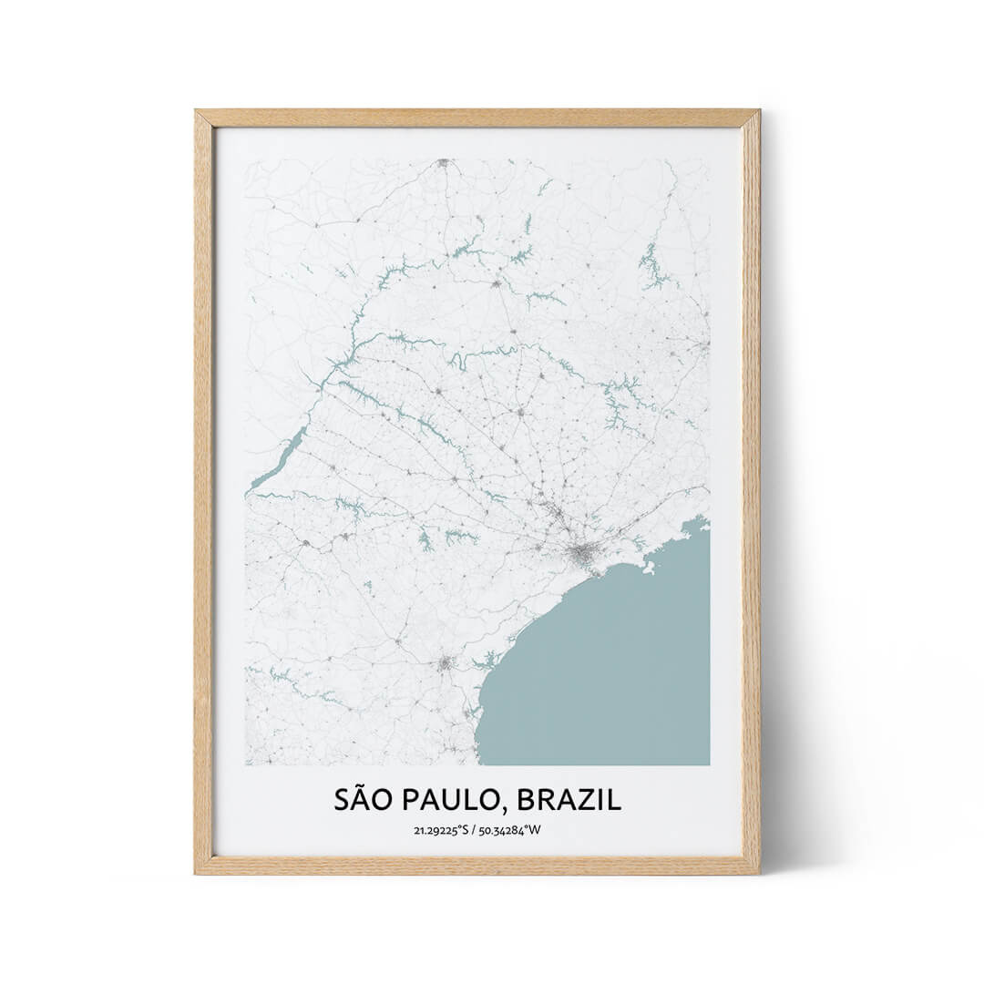 Affiche du plan de la ville de Sao Paulo