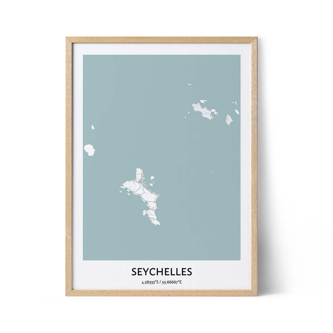 Affiche de la carte de la ville des Seychelles