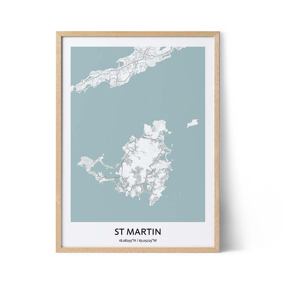 Affiche du plan de la ville de St Martin