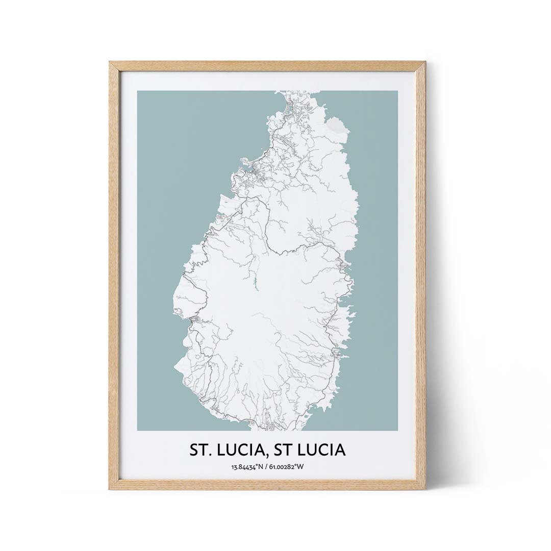 St. Lucia Stadtplan Poster