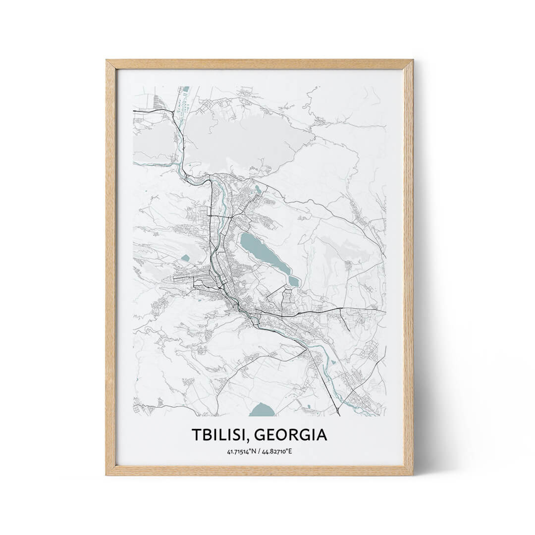 Tbilisi city map poster