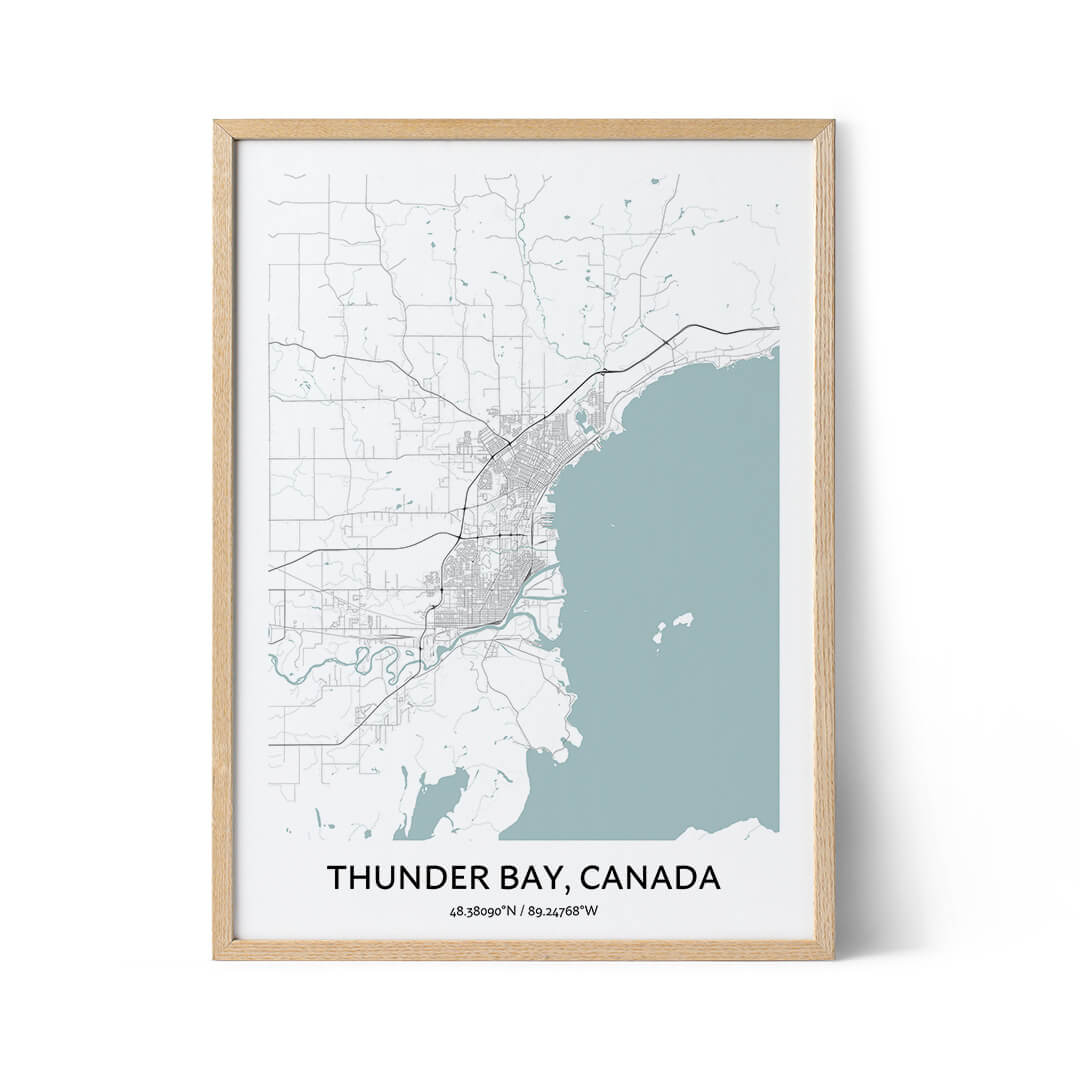 Thunder Bay stadsplattegrond poster