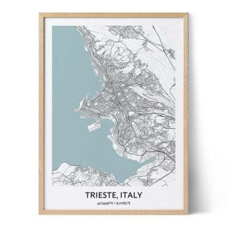 Trieste, Italien karta affisch