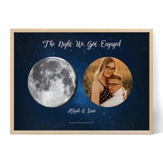 Engagement Night Moon Phase with Photo